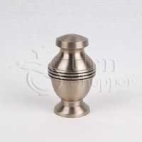 Mercury Brass Metal Token Cremation Urn - 3.00" Height X 1.75" Diameter | Pewter Silver Finish, American Religious Style, Threaded Lid