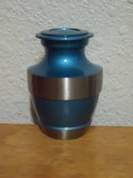 Enamel Lineas Starlight Blue Brass Metal Token Cremation Urn