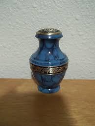 Enamel Lineas Starlight Blue Brass Metal Token Cremation Urn
