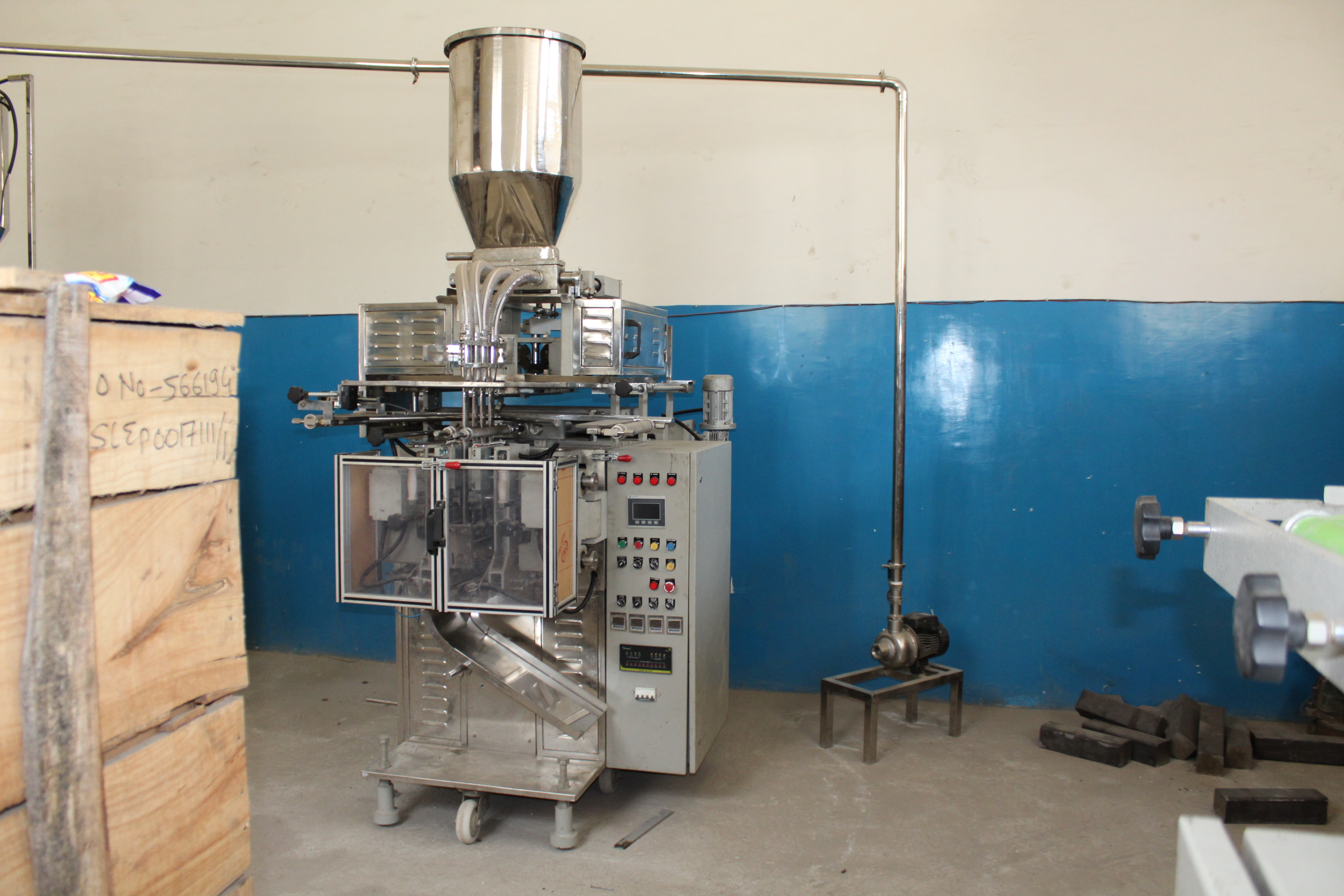 Multi Lane Pouch Packaging Machine - Stainless Steel, Durable Silver Finish | Automatic Operation, Heavy Duty, Human Machine Interface