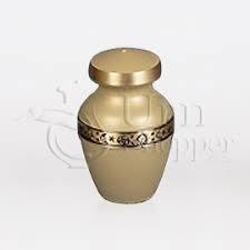 Green Lineas Rustic Sage Brass Metal Token Cremation Urn