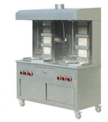 Shawarma Machine - Stainless Steel Double Rod Vaba Burner, Eco-Friendly Design with Lower Energy Consumption