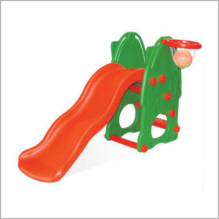 Castle Wavy Slide - Plastic, l166 x w81 x h105 cm | Green and Red Pivot Design, Fun Sliding and Playing