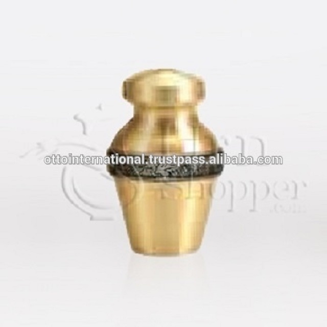 Enamel Grecian Crimson Red Brass Metal Token Cremation Urn