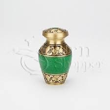 Grecian Rustic Bronze Brass Token Cremation Urn - 3.00" Height, 2.25" Diameter | Enamel Finish, Miniature Keepsake Design For Ashes