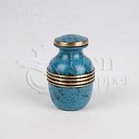 Grecian Rustic Bronze Brass Token Cremation Urn - 3.00" Height, 2.25" Diameter | Enamel Finish, Miniature Keepsake Design For Ashes