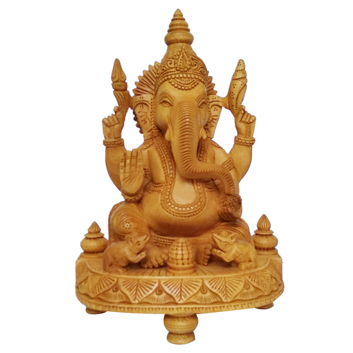 Wood Wooden Ganesh Statue