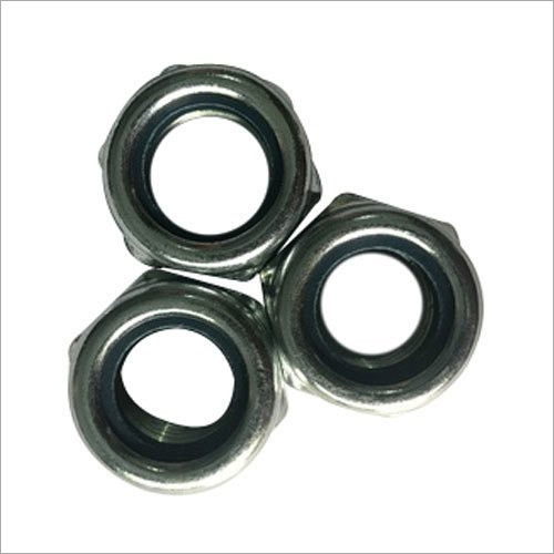 MS Nylock Nut - MS Material, Hex Head Type, Galvanized Surface | Durable, Lightweight, Reusable, Secure Locking System