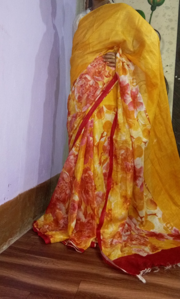 All Colors Linen Screenprinted Sarees