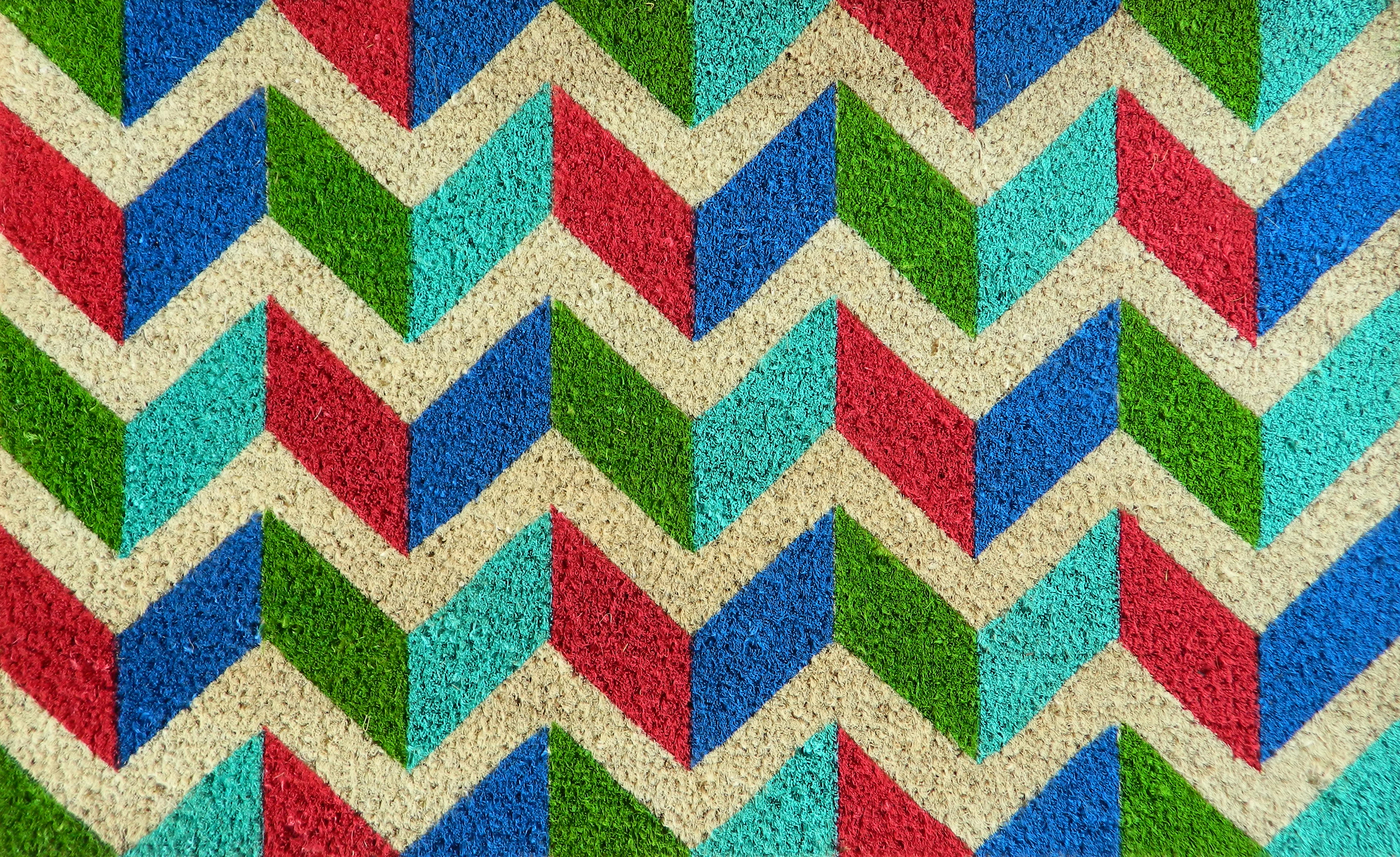 Pvc Bleached Stenciled Tufted Coir Mat
