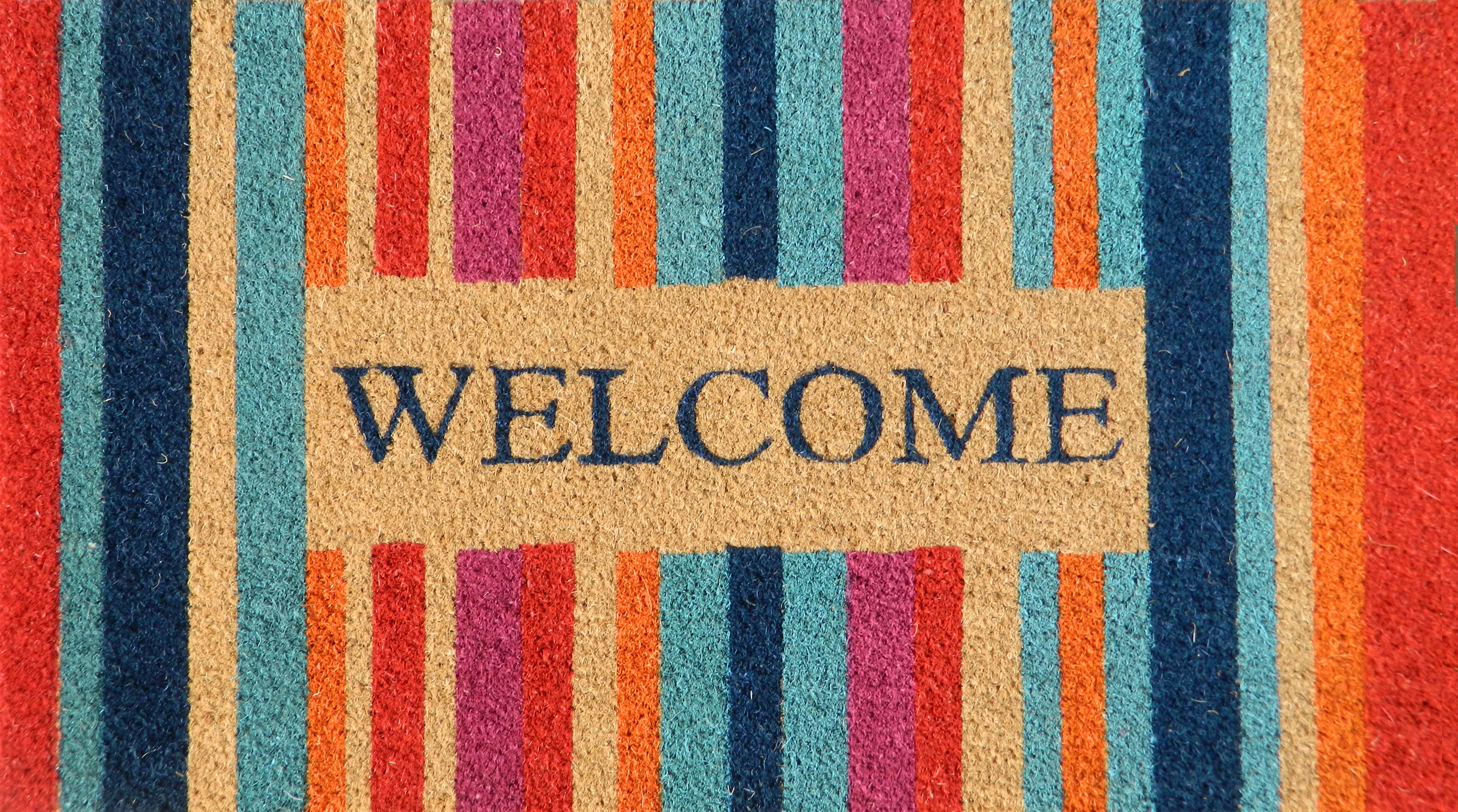 Pvc Tufted Natural Stenciled Coir Mat