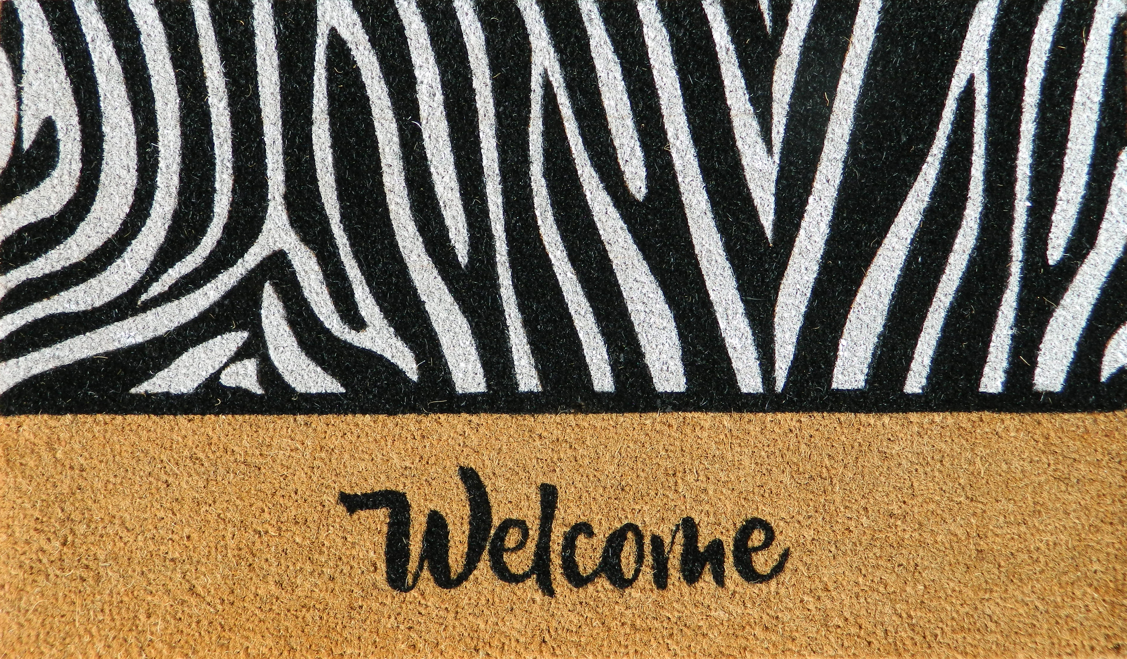 Pvc Tufted Natural Stenciled Coir Mat