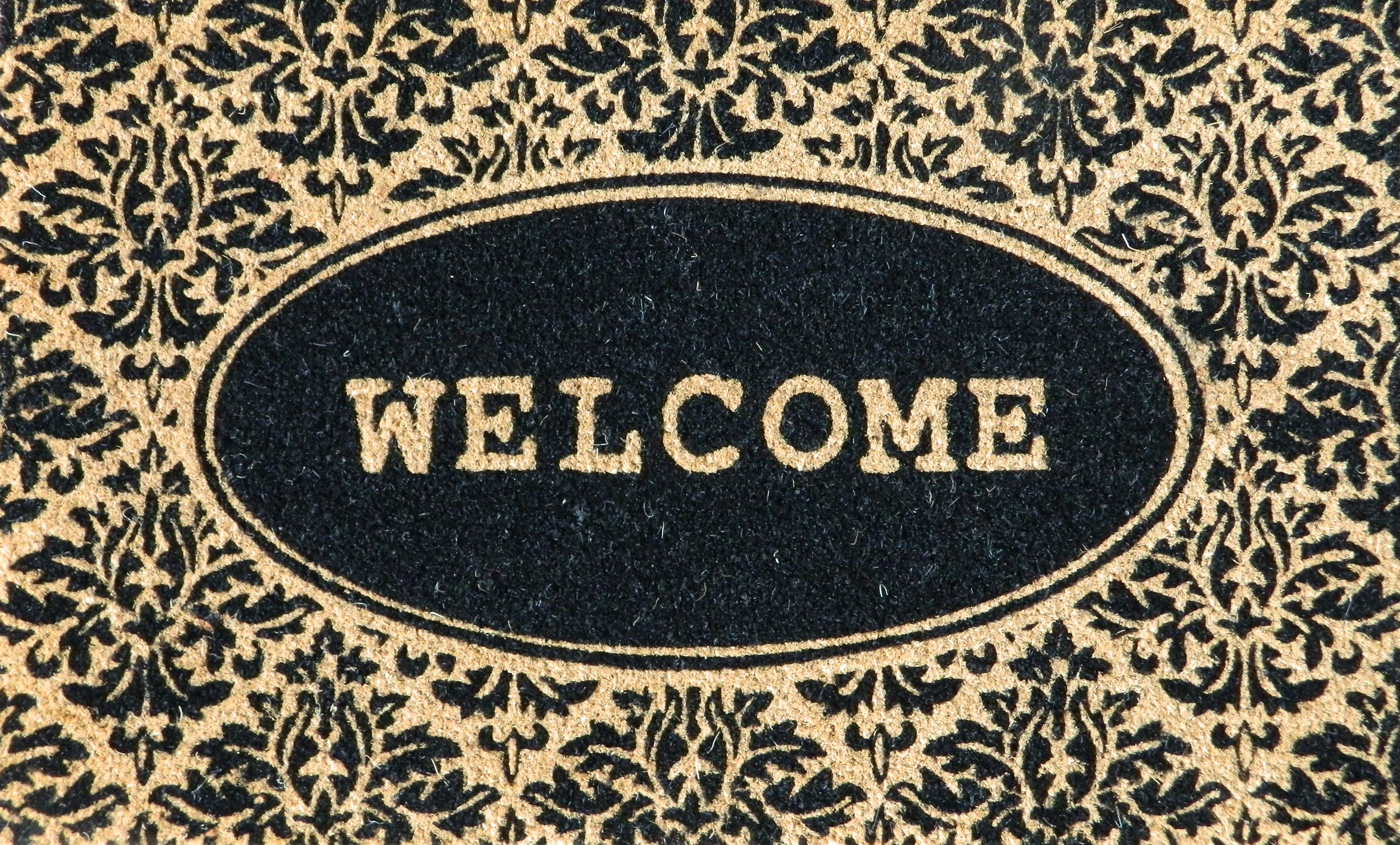 Pvc Tufted Natural Stenciled Coir Mat