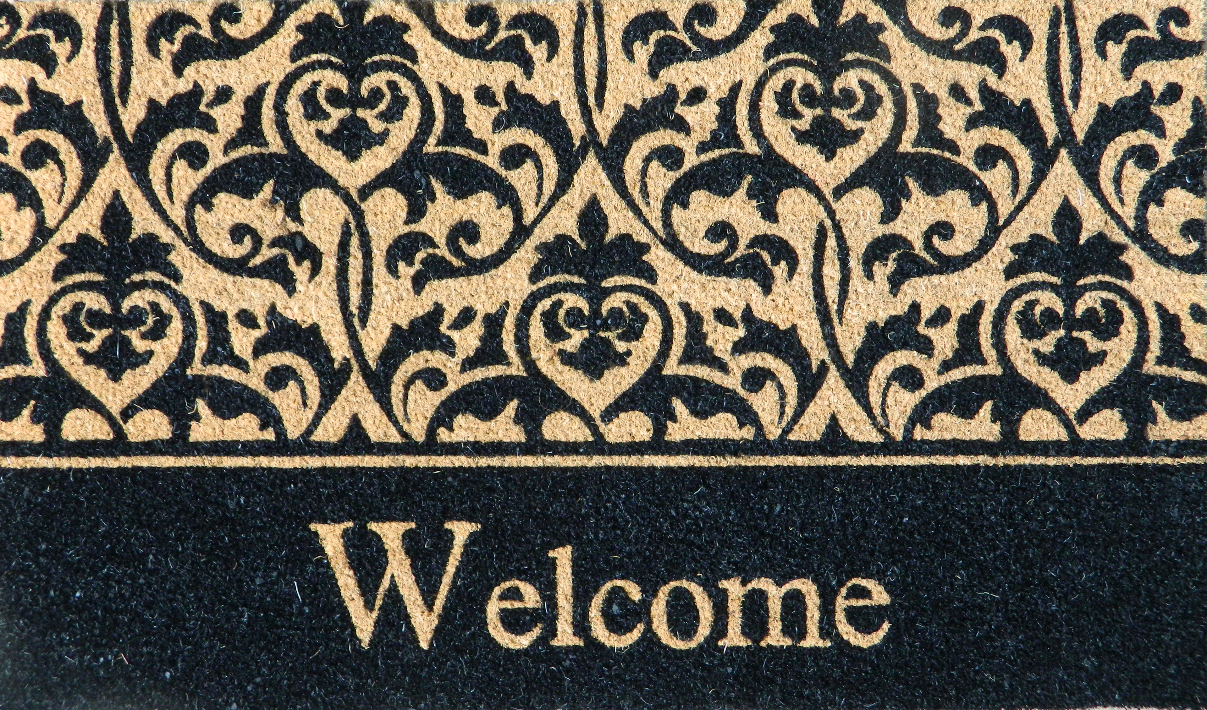 Pvc Tufted Natural Stenciled Coir Mat