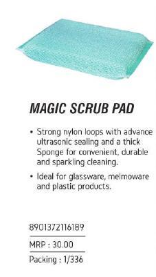 Magic Scrub Pad - Strong Nylon Loops with Ultrasonic Sealing, Thick Sponge for Durable and Sparkling Cleaning