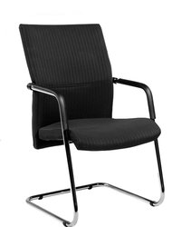 ब्लैक विज़िटर कुशन चेयर