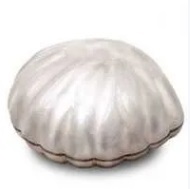 Black & White Mother Of Pearl Pear Brass Metal Token Cremation Urn