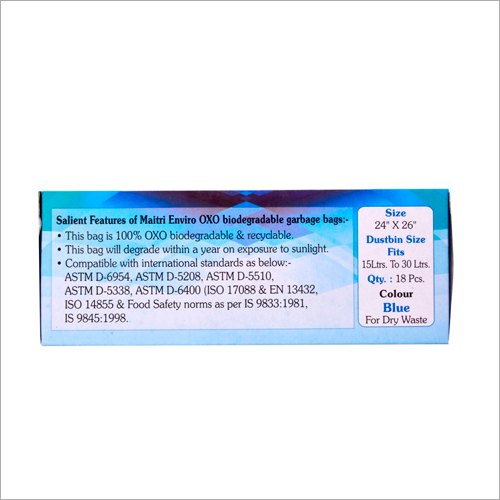 24x26 Inch Recycled Blue Garbage Bag - Plastic, Custom Size | Easy To Use, Eco-friendly Disposal Solution
