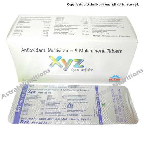 Xyz Multivitamin And Multimineral Tablets Health Supplements