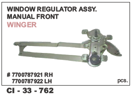 Window Regulator Assy Manual Front Vehicle Type: 4 Wheeler