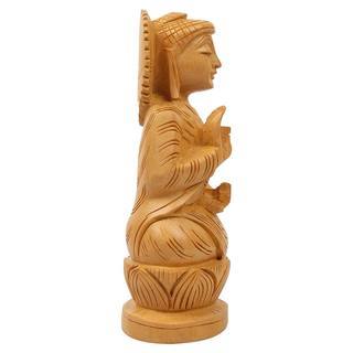 Gautam Buddha Wooden Idol - 6 Inch Detailed Carved Design | Durable Rust Proof Easy To Clean