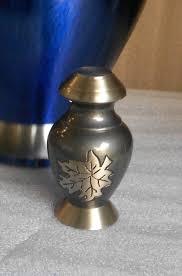 Consort Brass Token Cremation Urn - 3.25" Height, 2" Diameter | Light Yellow Enamel Finish, Engraved Band, Ideal For Keepsake Remembrance