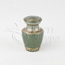 Consort Brass Token Cremation Urn - 3.25" Height, 2" Diameter | Light Yellow Enamel Finish, Engraved Band, Ideal For Keepsake Remembrance