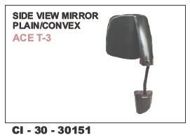 Car Side View Mirror Plainconvex ACE T-3 L/R - Durable Design, Compatible with 4-Wheelers, Includes Warranty Protection