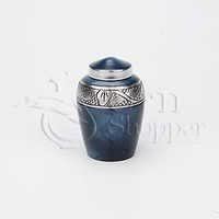 Blue Cobalt Alloy Brass Token Cremation Urn