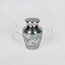 Blue Cobalt Alloy Brass Token Cremation Urn