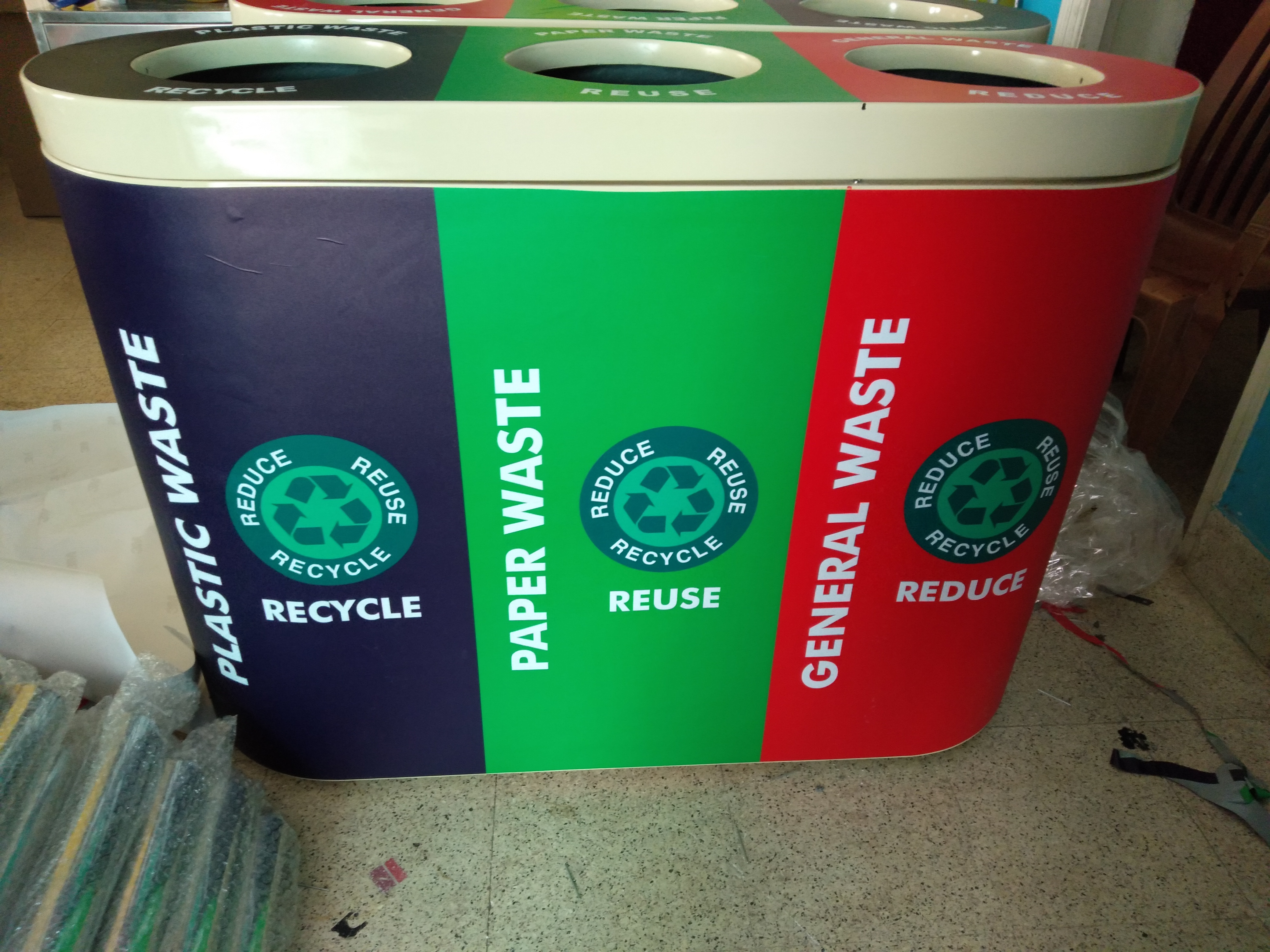 Frp 3 In 1 Recycle Open Bin With Frp Liners