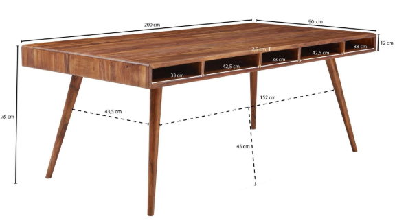 Wooden Dining Table Set Manderin No Assembly Required