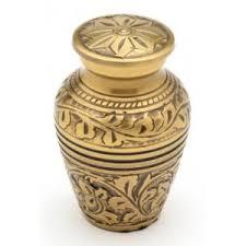 Silver Classic Pewter With Three Stripes Keepsake Brass Cremation Urn