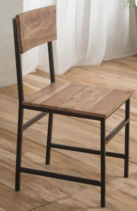 Wood Dining Table Set Iron Base Composer