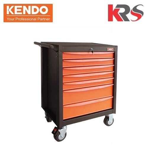 Black & Orange Tool Trolley With Tools