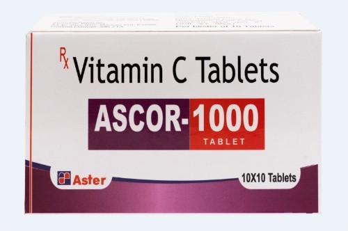Vitamin C Tablet - 1000 mg, 10x10 Pack | Antioxidant Support, Prevents Vitamin C Deficiency, Ideal for All Users