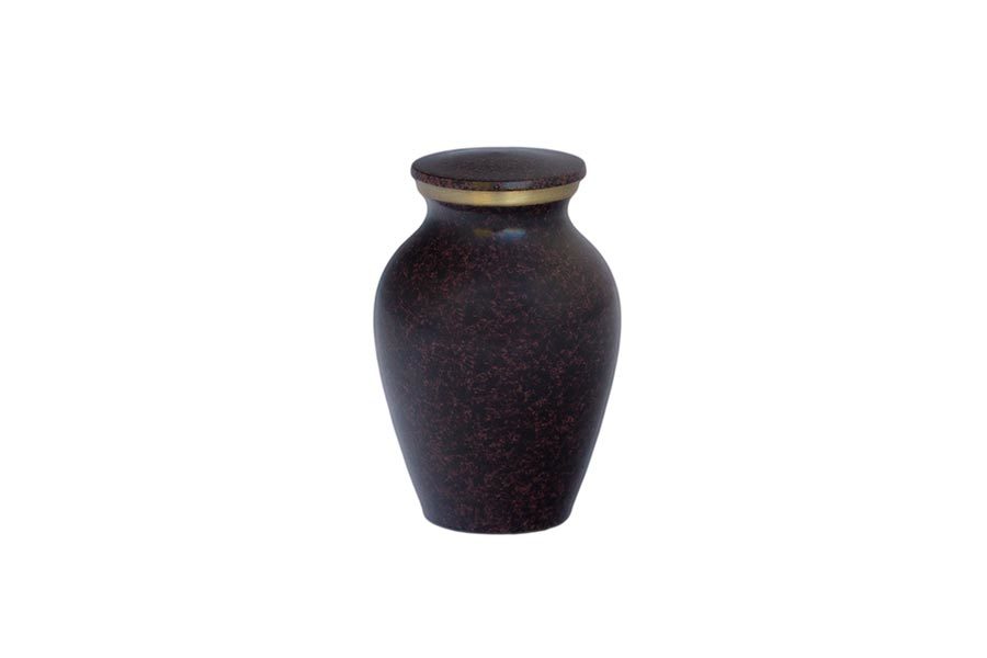 Black Avalon Series Mahogany Brass Token Cremation Urn