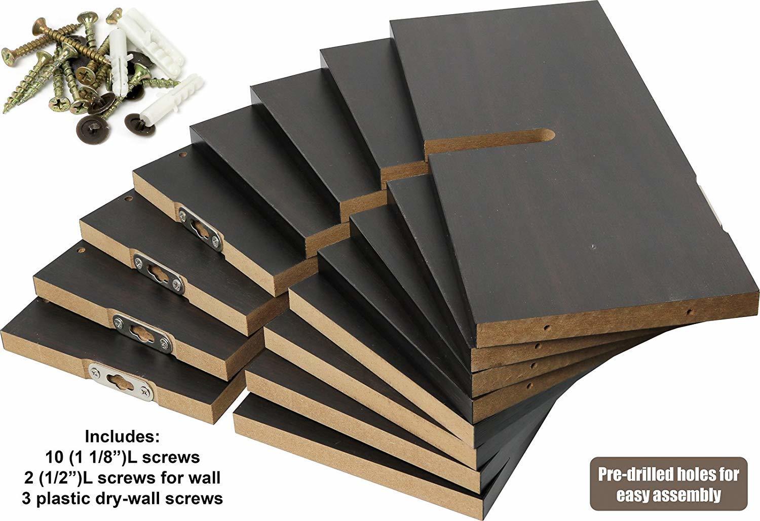 Criss Cross Floating Wall Shelves - Mdf, 17x5x17 Inches, White | Easy To Install, Minimalistic Design For Decor And Organization