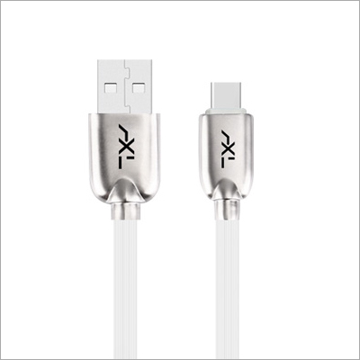 Gear Type C USB Cable - Rubber and Plastic Body, 1 Meter Length, White Color | 2.1 Amp Output, 6 Months Warranty for Reliable Usage