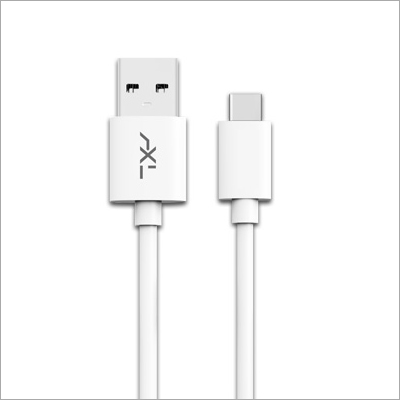 Round Type C USB Cable - Rubber & Plastic, 1.2 Meter Length, White Color | 6 Months Warranty, Durable Design for Reliable Connectivity