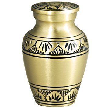 Gold Athena Bronze Elite Brass Token  Cremation Urn