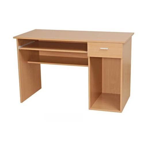 Computer Table - Particle Board, 48" Width x 24" Depth x 30" Height, Durable Design With 3 Corner Storage Drawers & Pullout Keyboard Shelf