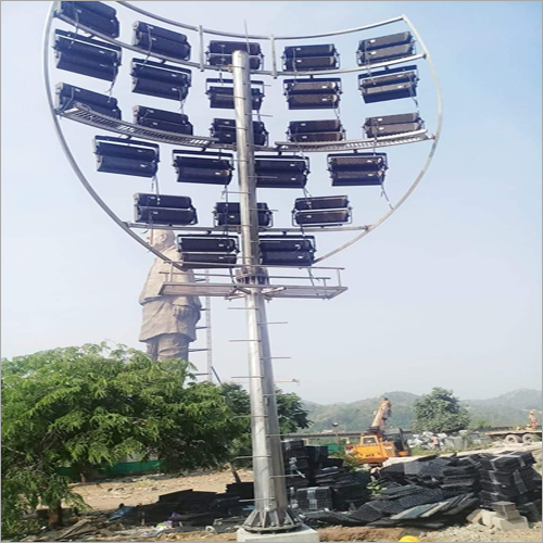 Silver Stadium High Mast Lighting Pole