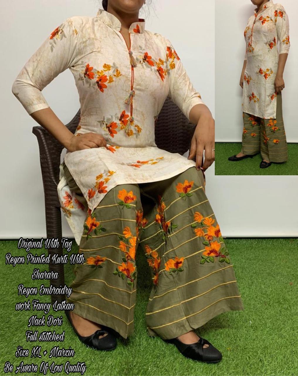 Washable Reyon Kurti Plazo