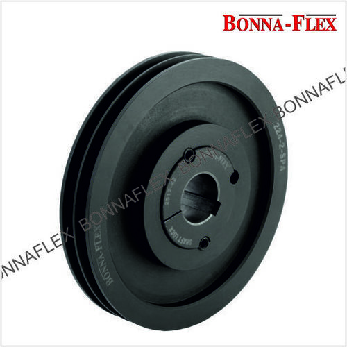 Industrial Taper Lock Pulley - Cast Iron, Black | ISO Standard V-Grooves, Transmits Up to 250 kW at 1400 RPM, Multi-Purpose Usage