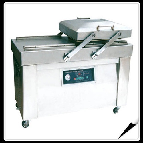 Double Chamber Vacuum Packaging Machine Sps-35 - Steel, 750x705x90mm Size, Silver Color | Semi-automatic, 4-8 Pcs/min Capacity, 380v Power