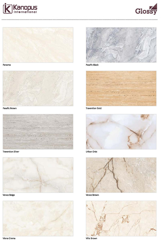 Kitchen Floor Tiles - Ceramic, Non-Slip and Wear-Resistant | Elegantly Finished Brecia Rock with Smooth Texture and Seamless Look