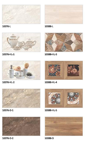Kitchen Wall Tiles - Glossy Ceramic Floral Texture, Non-Slip & Wear-Resistant Design for Stunning Interior Decoration