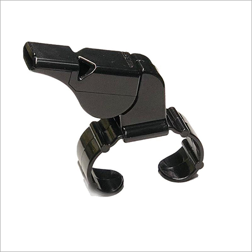 Black Classic Finger Grip Abs Whistle