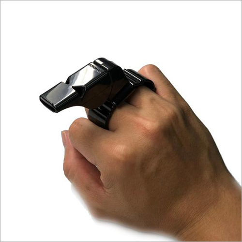 Black Classic Finger Grip Abs Whistle